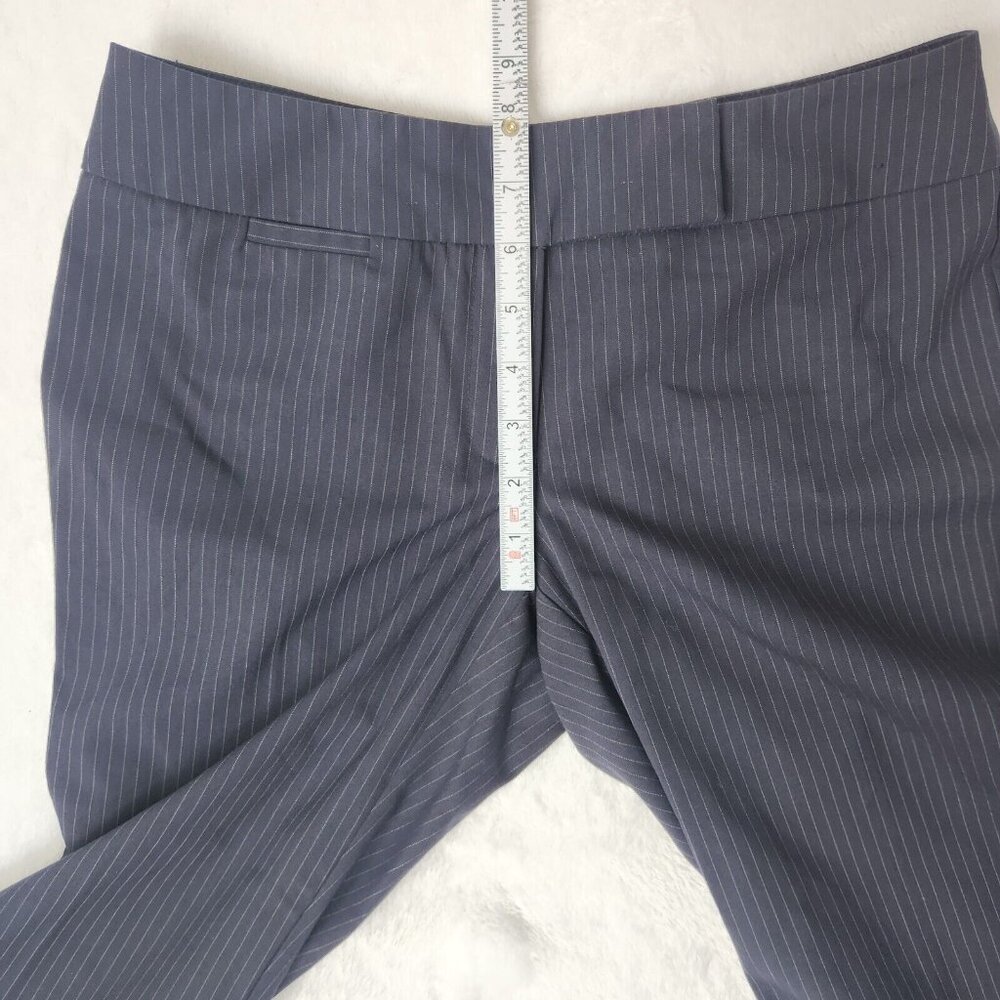 Y2K New York & Company Pinstripe Trouser Cropped Pants Size 2 Navy Blue Stretch - Picture 12 of 13
